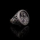 Handmade Sterling Silver Virgin Mary Jesus Ring Oxidized Catholic Jewelry Mens