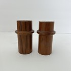 Vintage Mid Century Modern Style Wooden Salt Pepper Shakers  