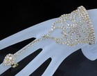 Butterfly Austrian Rhinestone Slave Glove Bracelet W Ring Bangle B11981g Gold