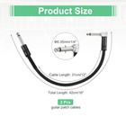 2 Pcs Guitar Patch Cable 16  1 4  Metal Straight Bend Pedal Cord Black