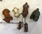 Lot Of 4  Antique   Vintage Metal Dog Cold-painted Dogs French Bulldog Scotties