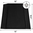 Black Lamp Shade Square Medium Faux Silk Cut Corner Empire 10x13x10 5 In