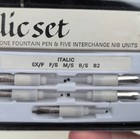 Vintage Platignum Italic Fountain Pen Calligraphy Set 5 Nibs Ref 475 England
