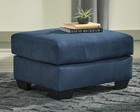 Darcy Casual Plush Square Accent Ottoman  Dark Blue