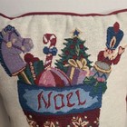 Vintage Christmas Noel Vertical Tapestry Pillow Red 16x11 Stocking Pattern
