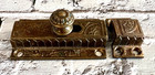 Vintage Reclaimed Ornate Eastlake Victorian Brass Cabinet Door Bolt Lock Latch