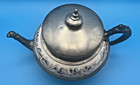 Antique Enameled Teapot Manning Bowman   Co Pewter Graniteware  Floral  Read