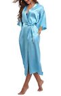 Women Kimono Robe Lightweight Silk Robe For Women Satin Bathrobe Soft Nightwe   