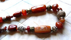 Antique Carnelian Beads Necklace  With Pema Raka Carnelian Beads  Yemen Silver