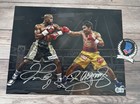 Boxing Legends Floyd Mayweather Jr Manny Pacquiao Signed 11x14 Photo Beckett Coa