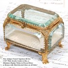 Antique French Napoleon Iii Jewelry Casket  Miniature Vitrine Box  Beveled Glass