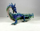 Blue Green Dragon Figurine Statue - Fantasy  Collectable  Plastic
