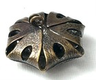 Antique  Victorian Cricket Cage Hexagonal Brass Button  1545