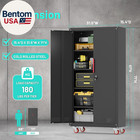 Metal Garage Cabinets With Wheels  71  Steel Lockable Garage Storage Cabinet Wit