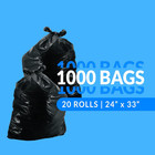 13 Gallon Trash Bags   1000 Bags   Black   Tall Kitchen   Strong   Garbage
