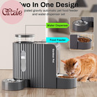 Automatic Gravity Cat Food Feeder And Water Dispenser Stainless Steel Two-in-one