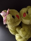 Dan Dee Collectors Choice Kissing Frogs Stuffed Animal Plush Green Love Bows