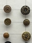 Antique 1800 s Rare Buttons Lot 55 Mirror Back Twinkle Cut Steel Brass Mop