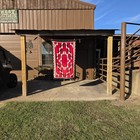 Vintage Navajo Rug blanket Red Geometric Weaving 3 x5  Lazy Lines Throughout 
