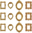 12 Pcs Vintage Small Frames  Tiny Gold Miniature Photo Frames  Vintage Mini P   