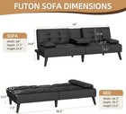 64  Futon Sofa Bed Leather Foldable Couch Upholstered Loveseat Sofa Couch W 