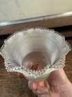Vintage Holophane Glass Lamp Shade Waffle Crosed X Ray Popcorn Light Bulb Cover