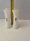 Vintage Mcm Tupperware White 4  Hourglass Shape Salt   Pepper Shakers