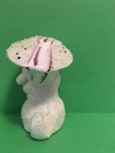 1950   s Japan Vintage Sugar-glazed Kitten cat W hat  Blue Eyes  Yellow Dot Bow