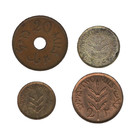 Palestine  1935 Mil  1927 2 Mils  1942 20 Mils    1927 50 Mils  Lot Of  4  Coins