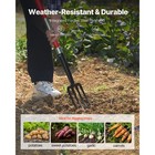 4 Tines Garden Fork Fiberglass Handle 45 In Digging Spading Pitchfork Heavy Duty