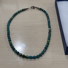 Vintage Native American Sterling Silver Turquoise Variscite Beaded Necklace 18 