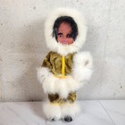 Eskimo Doll Vintage Old Antique Real Fur Sleepy Eyes 11 