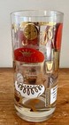Vintage Mcm Cocktail Recipe Highball Glass Red Gold Barware Culver Hazel 5 5   
