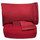  Luxury 5 Piece Bed-in-a-bag Solid Color Comforter And Sheet Set Full Burgundy