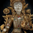 White Tara Bronze Statue Figure Nepal Gilded Buddhist Art 34cm Buddha