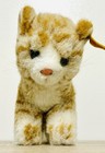 Vintage Steiff Lizzy Yellow Tabby Cat Western Germany Plush Ear Button   Tag