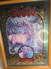 Vintage 1995 Coors Beer Mirror Sign Nature Series No  5 Bull Elk Susan Shea   