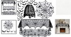 5pack Halloween Decorations Tablecloth Runner Black Lace Round Spider Cobweb Tab