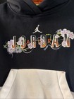 Jordan Girls  Air Garden Hoodie Size 12-14 Years Black  Purple  Flowers