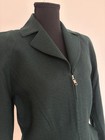 Rare Vintage Thierry Mugler Green Tailored Zip Up Blazer With Knit Detailing