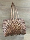 Antique Japanese Bamboo Wooden Basket From Estate