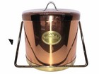Vintage Retro Large Copper   Brass Covered Ice Bucket With Liner Grandpa Core