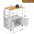 Kitchen Island Trolley Cart Wood Storage Cabinet Utility Carts W  Drawers   Rack