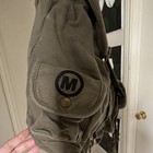 Slipknot Olive Canvas Backpack W  Embroidered Logo Black  Tribal S Symbol   2005