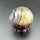 Contemporary Handmade Art Glass Marble  91  Amber Purple Intricate Swirl Mib