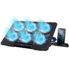 6 Fan Laptop Cooling Pad With Mouse Pad Usb Stand Quiet Led Cooler For 12-17 