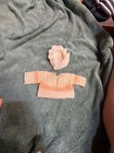 Handmade Crochet Baby Sweater And Hat Set White And Peach