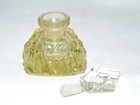 Miniature Vintage Cut Yellow Glass Perfume Bottle  Ground  Czechoslovakia