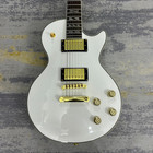 Customized White Les Paul Electric Guitar With Gold Hardware And Ball-shaped