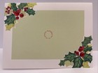 Papyrus Boxed Christmas Note Cards Holly Red Jewels 12 Cards 12 Envelopes New